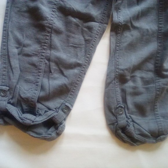 MATERNITY CAPRIS FULL PANEL BUTTON CUFFED GRAY - Picture 5 of 6